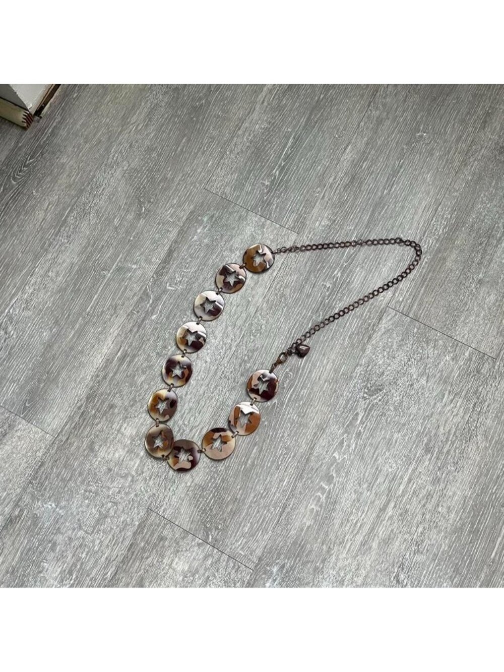 Brown / Green / Khaki Camo Star Shaped Army Style Chain Belt / Waist Tie